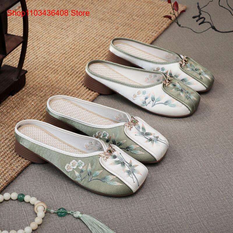 Ethnic Style - Новые вышитые домашние тапочки для женщин,