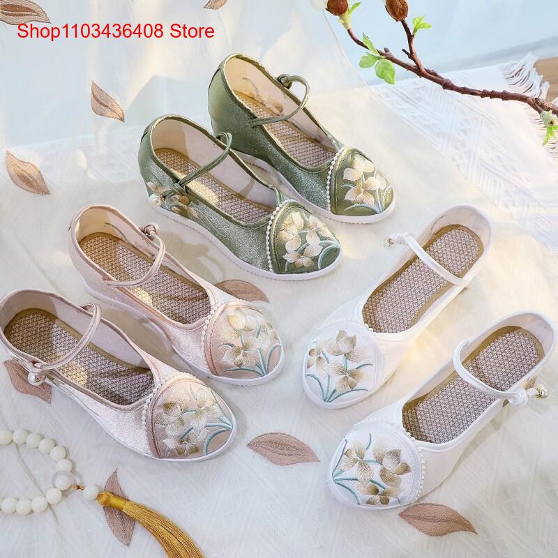 Ethnic Style - Новые легкие женские тканевые туфли на