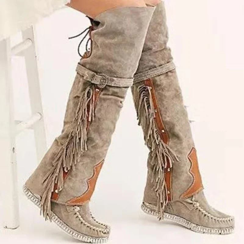 Ethnic Fashion Style - Модные женские сапоги до колена в
