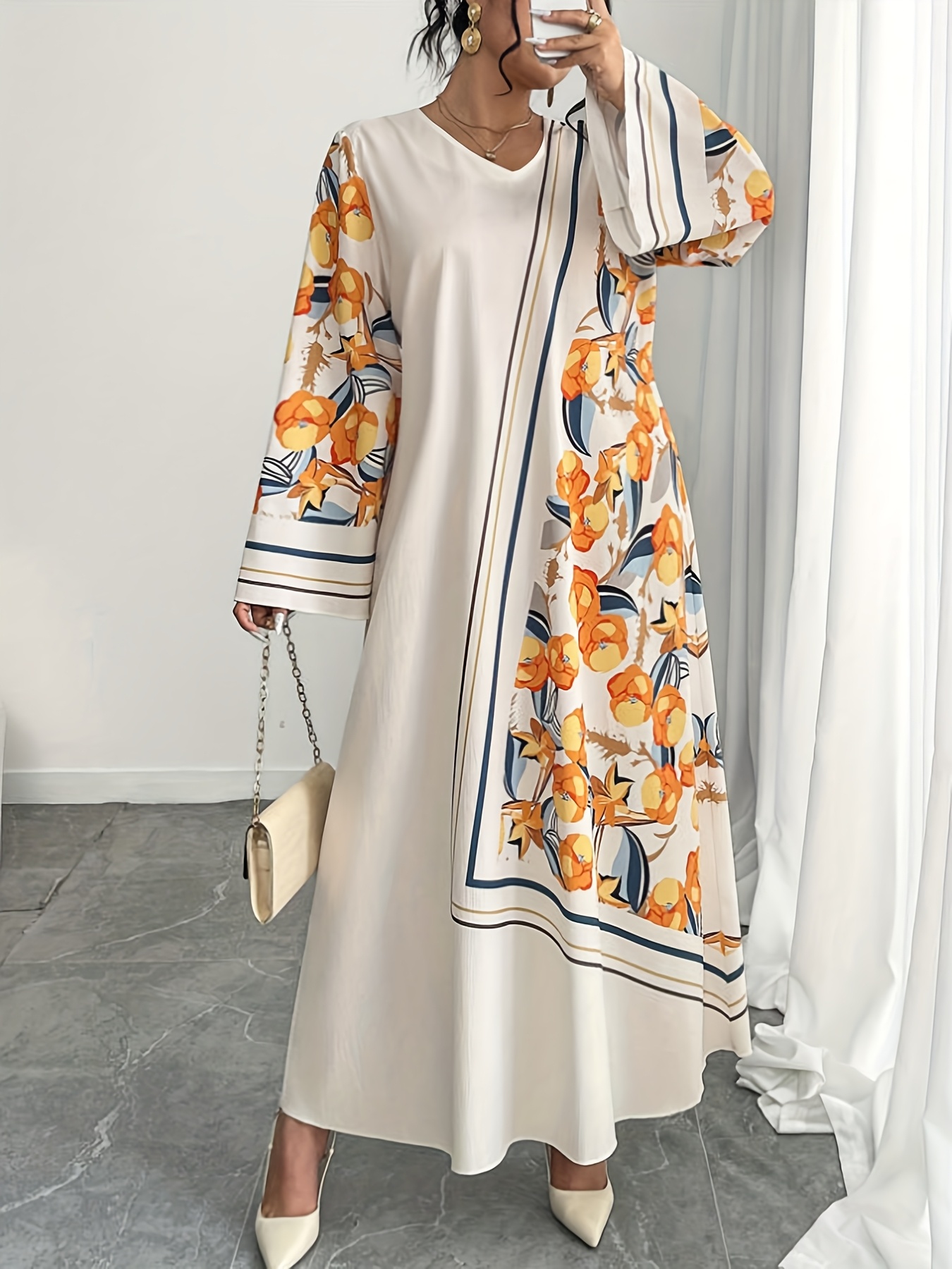 Ethnic Style Dresses - Модное женское платье-роба больших размеров в