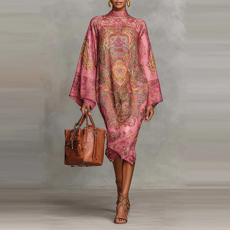 Ethnic Fashion Runway - Свободное повседневное праздничное платье с роговыми