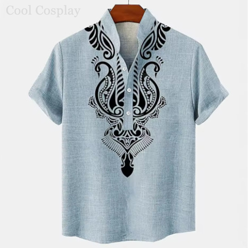 Мужская ретро-рубашка Хенли с  – обзор и цена Ethnic Fashion Style