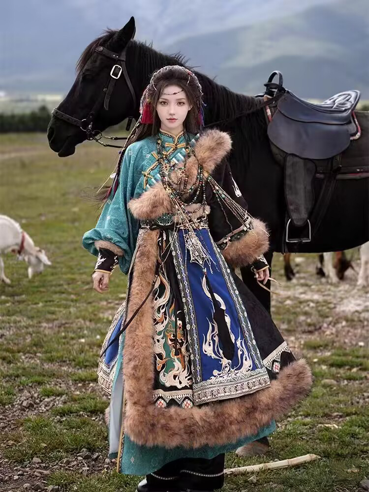 Тибетский костюм женский, новы – обзор и цена Ethnic Style Dresses